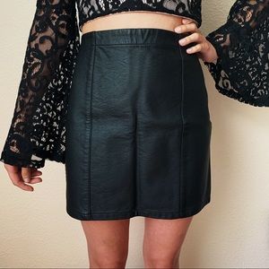 Forever 21 Black Faux Leather Mini Skirt